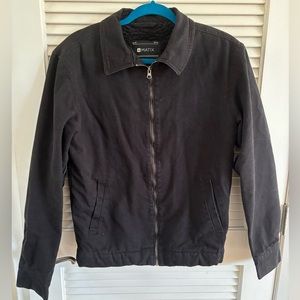 Matix small black sherpa-lined jacket with zipper